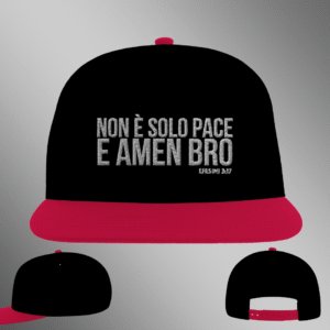 CAPPELLO NON  SOLO PACE E AMEN BRO CON RICAMO